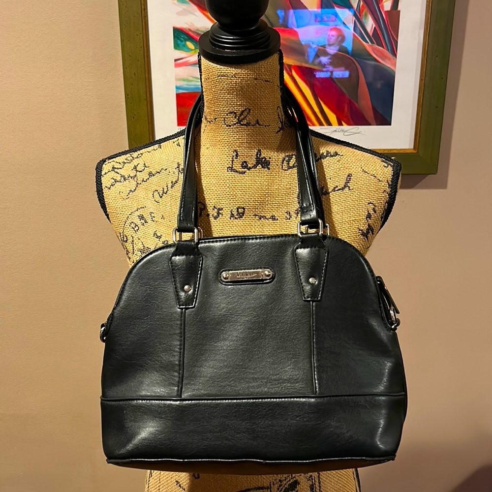 NICOLE MILLER “New York” Black Leather Shoulder/Handbag EUC